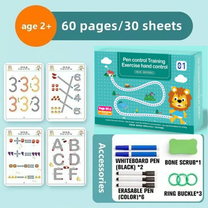 Conjunto De Cadernos Reutilizáveis Para Crianças Montessori - Imagem 7
