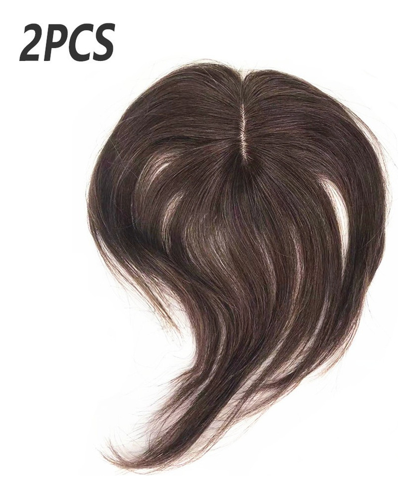 Peruca 2aplique Cabelo Humano Topper Frontal Cast Escuro Fra - Imagem 2