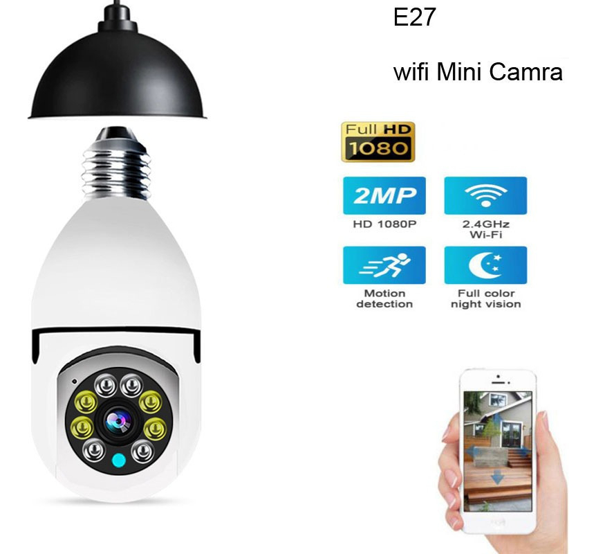 Câmera Wifi Robótica Foco Soquete E27 Lâmpada Luz Led