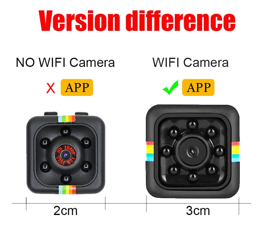 1pc Mini Câmeras De Segurança Wifi 1080p Hd Sem Fio Sq11 - Imagem 2