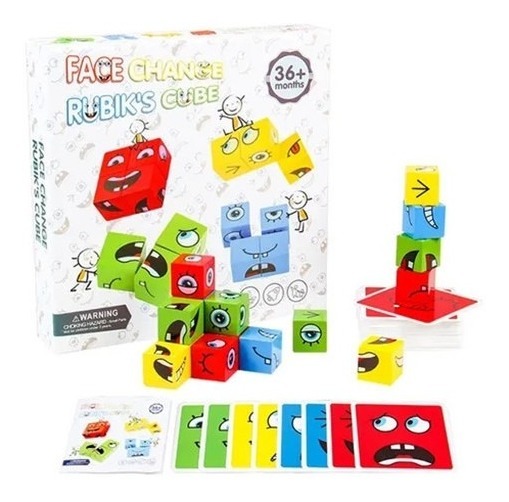 Blocos De Construção De Emoji De Madeira Brinquedo De Jogo D - Imagem 2