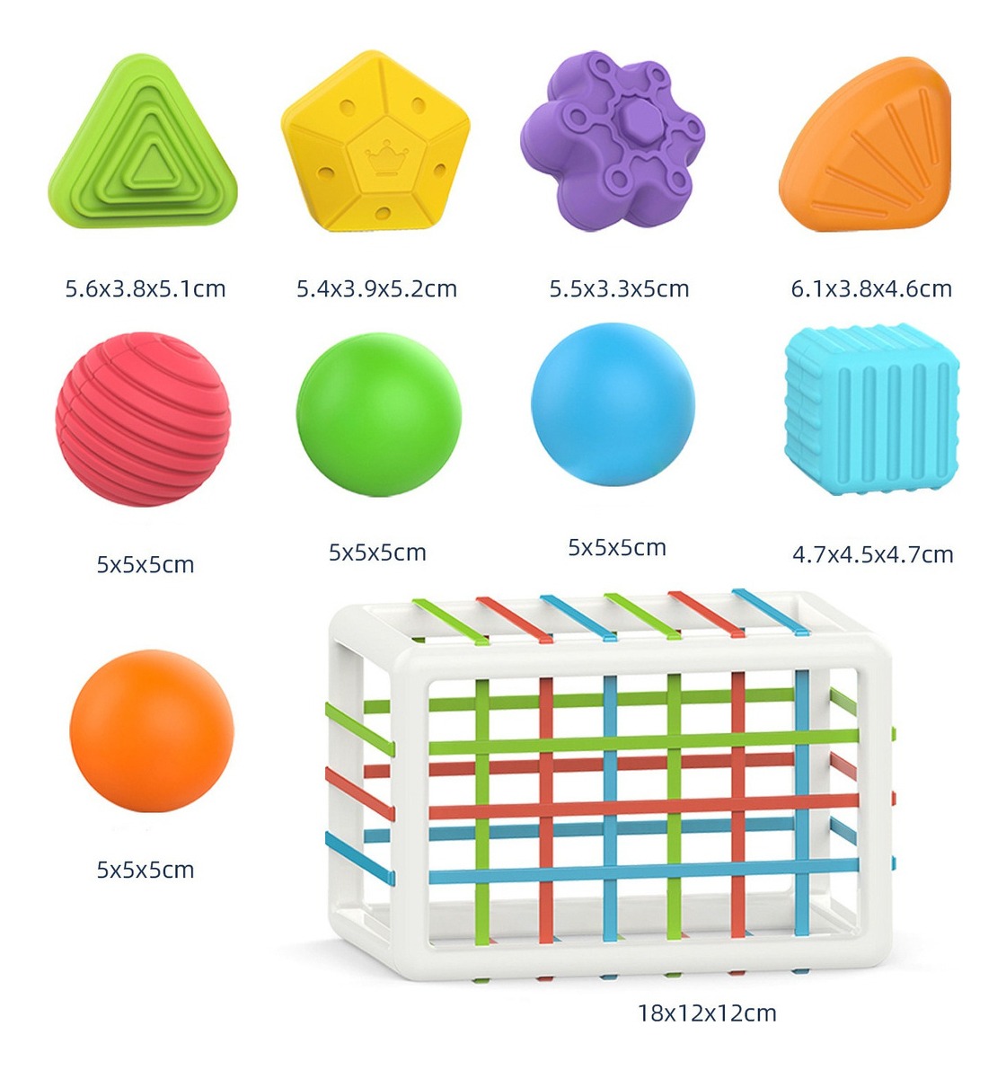 Cubo Sensorial De Habilidades Motoras Montessori Toy Brinque - Imagem 3