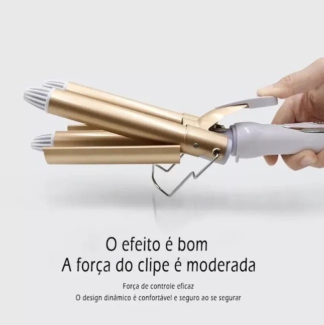 Chapinha De Cerâmica Onda Tripla Chapinha De Ondulação - Imagem 7
