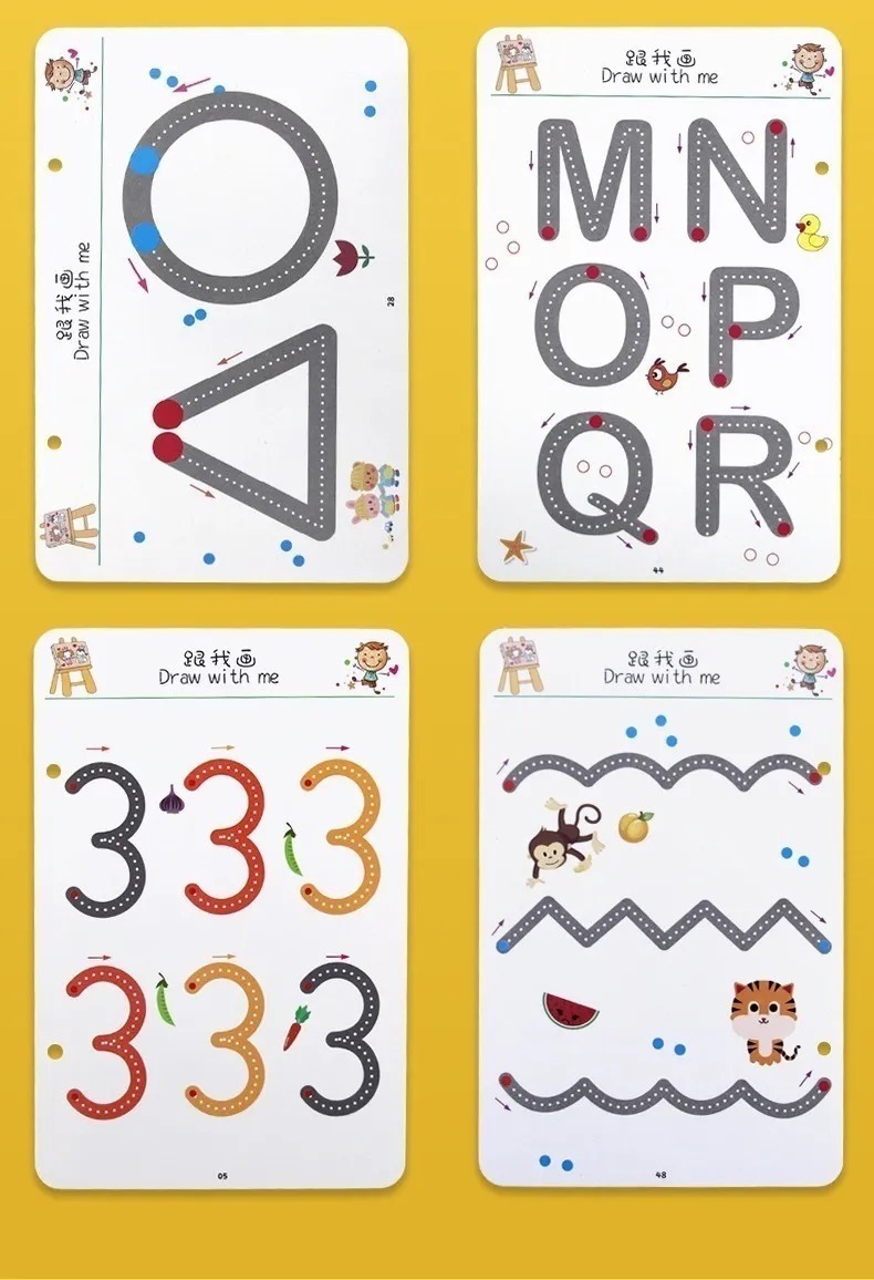 1pc Alfabetização Infantil Livro Cartilha De Contornos - Imagem 7