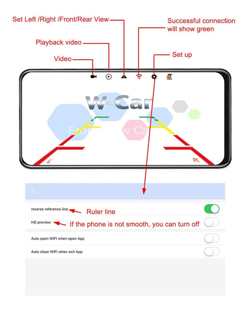 Câmera De Visão Traseira De Carro Sem Fio Wifi Caminhão Ônib - Imagem 3
