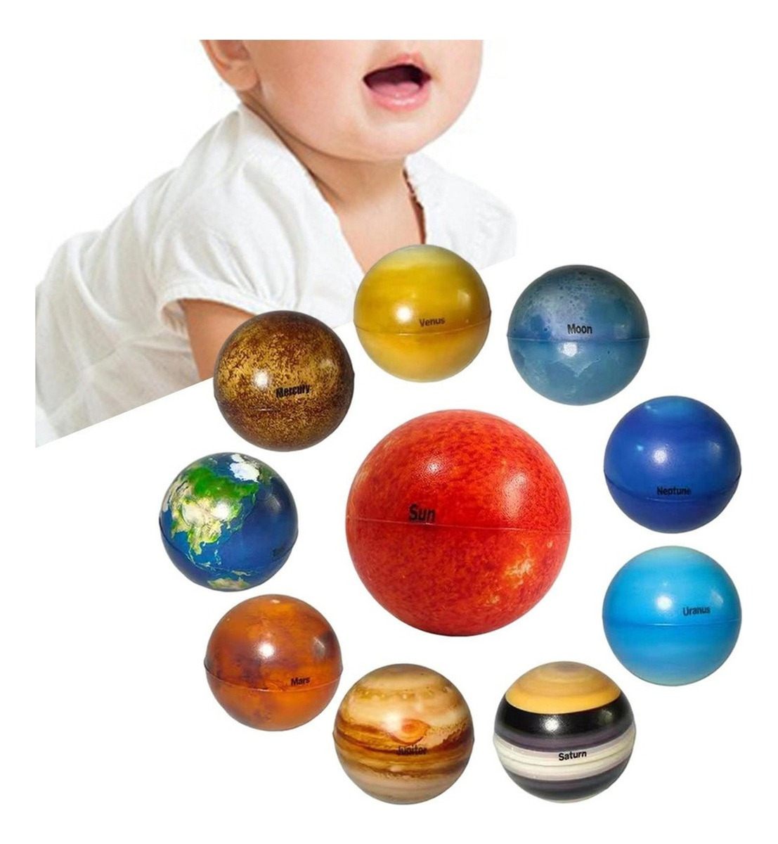 Lazhu 10 Peças De Bolas De Planeta Do Sistema Solar, Modelo - Imagem 4