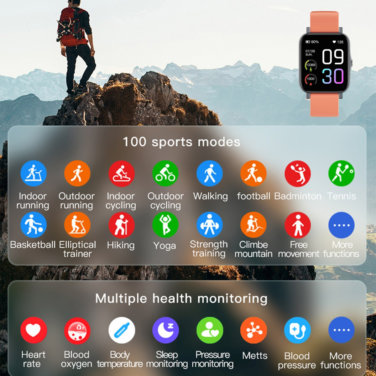 Mini Smart Watch Fitness Follow-up Para Homens E Mulheres, 1 - Imagem 4