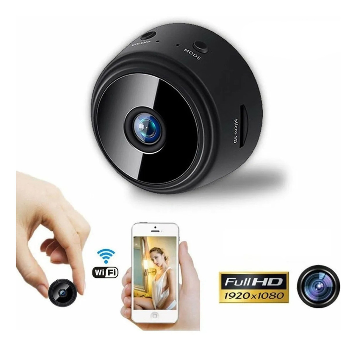Mini Camera Wifi Hd 1080p Nanny Câmera Escondida Espiã