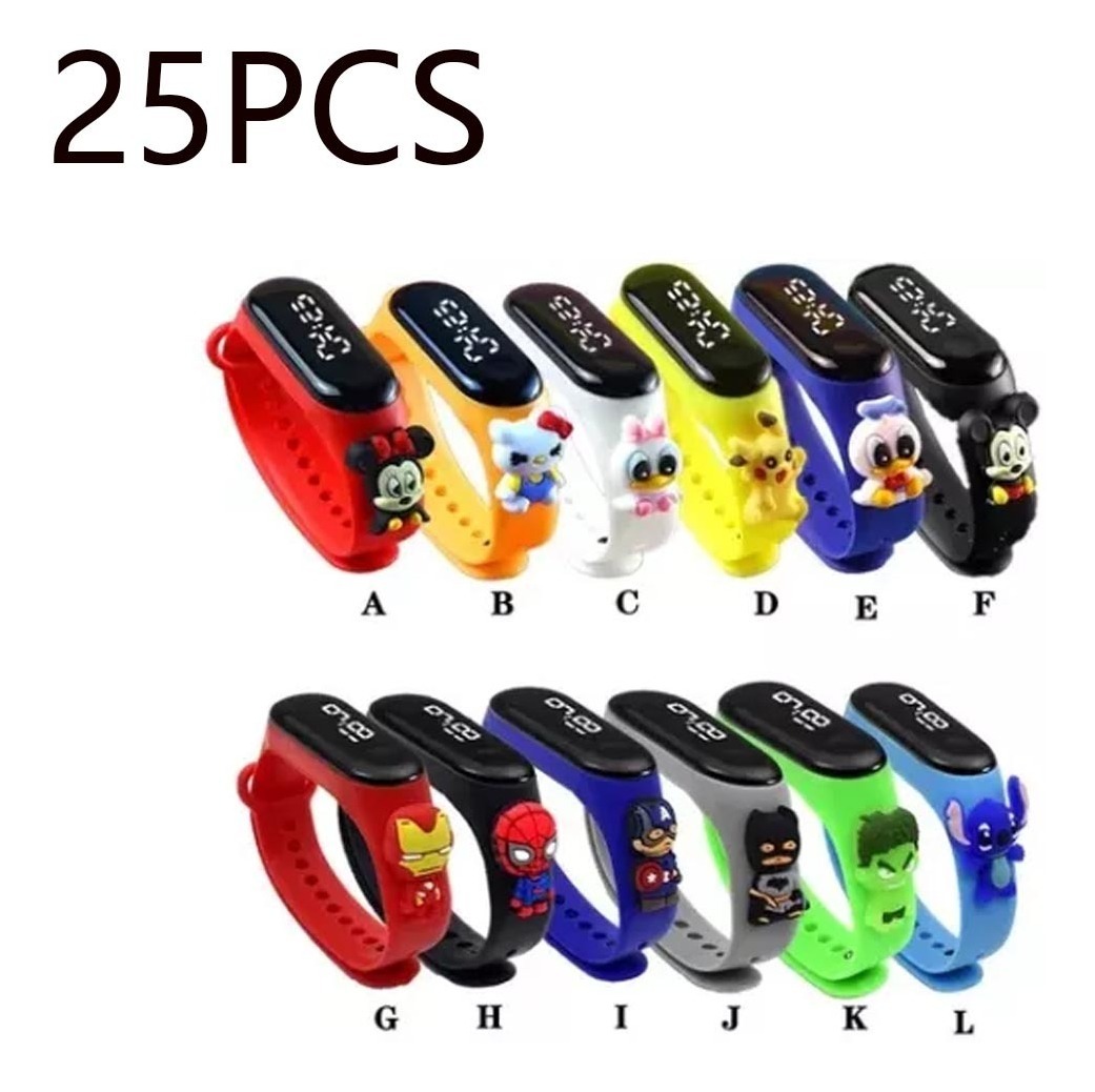 25pcs Pulseira De Relógio De Desenho Animado Para Crianças