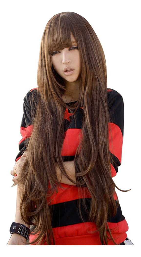 Orfi Mulheres 80cm Moda Peruca De Cabelo Encaracolado Longo - Imagem 5