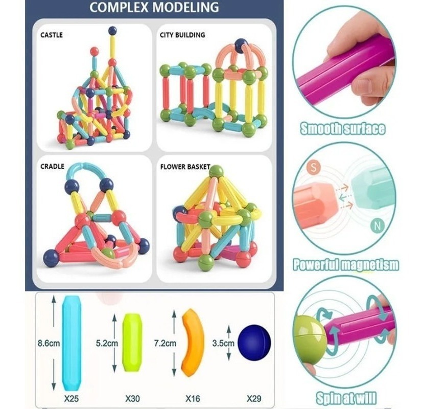 Brinquedo Educativo 2 Anos Brinquedo Bebe Educativo 100 Unid - Imagem 8