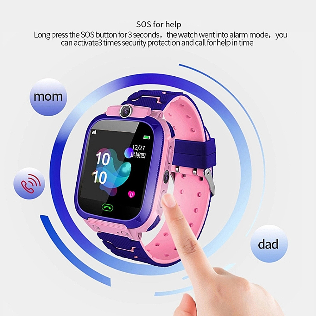 Q12b Kids Smartwatch Com Chamada De Voz E Bate-papo E Locali - Imagem 5