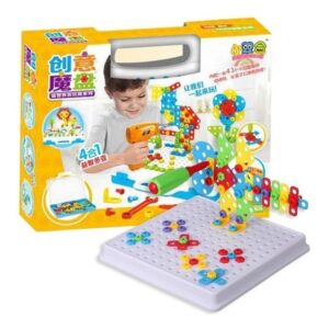 Furadeira Elétrica Infantil Puzzle Block De 251 Peças Brico