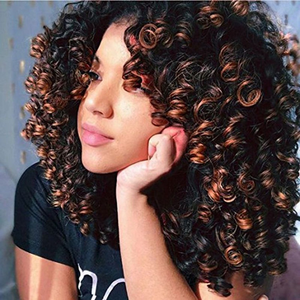 Hort Afro Encaracolado Mix Peruca De Cabelo Cinza Com Franja - Imagem 3