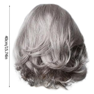 Peruca Feminina Cabelo Sintético Cinza Peruca De Onda De Cab