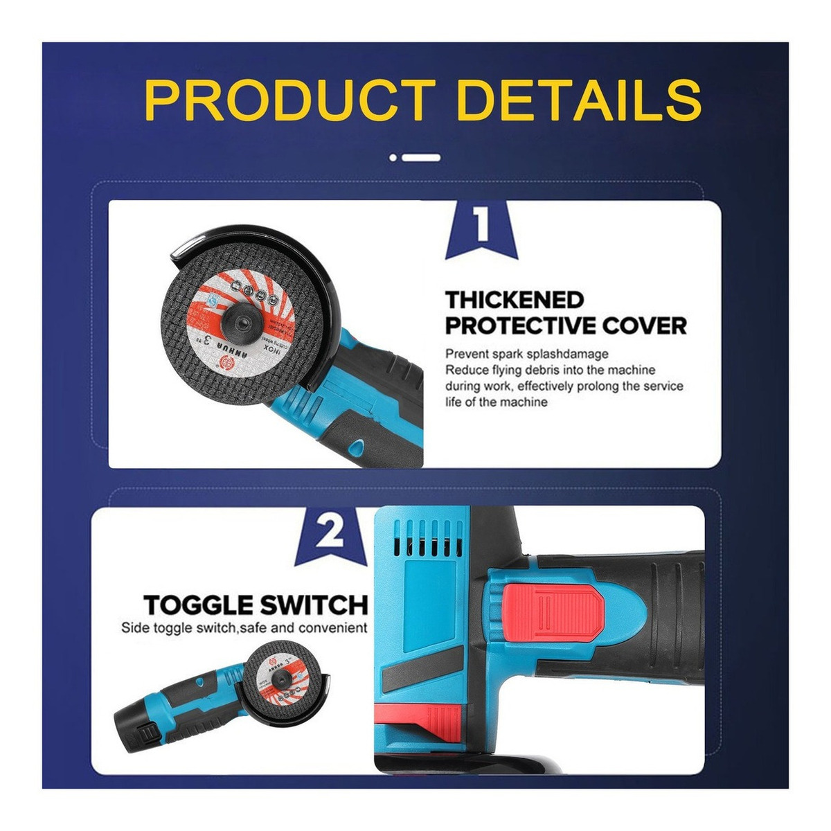 Máquina De Corte E Polimento 12v +2 Bater Angle Grinder - Imagem 4