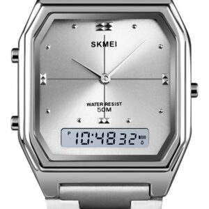 Skmei Ultrathin Digital Eletrônico Homens Assista Dual Displ
