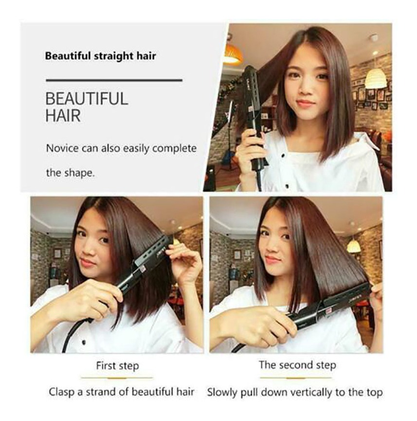 Alisador De Cabelo A Vapor Ceramic Tourmaline Flat Iron Salo - Imagem 7