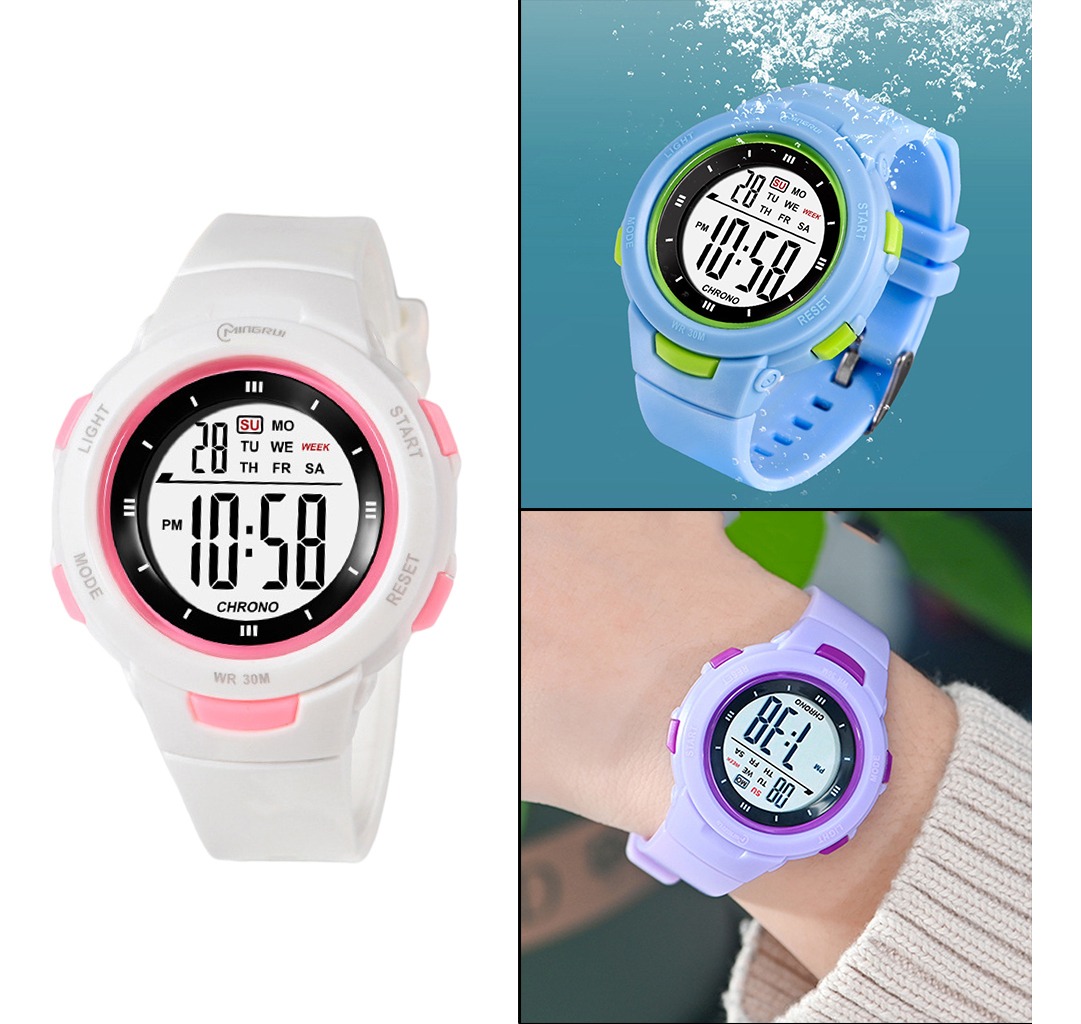 Meninos Girls Digital Watch Electro Impermeável Ao Ar Livre - Imagem 13
