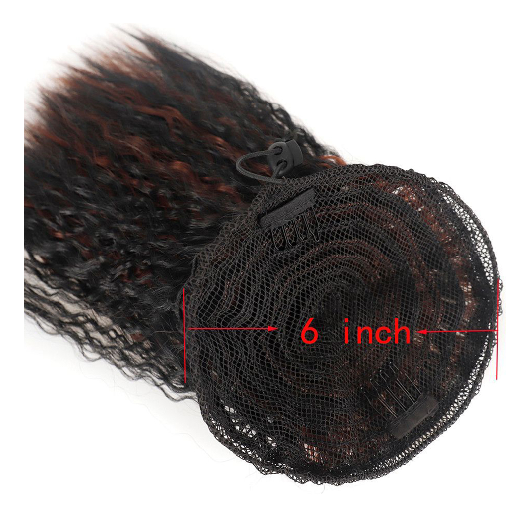 Peruca Com Rabo De Cavalo, Extensão De Cabelo Curto Encaraco - Imagem 5
