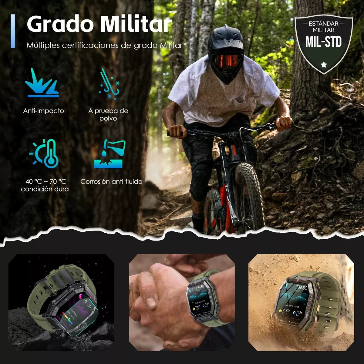 Reloj Inteligente 1.85 Ips 5atm Militar Impermeable P/hombre - Imagem 4