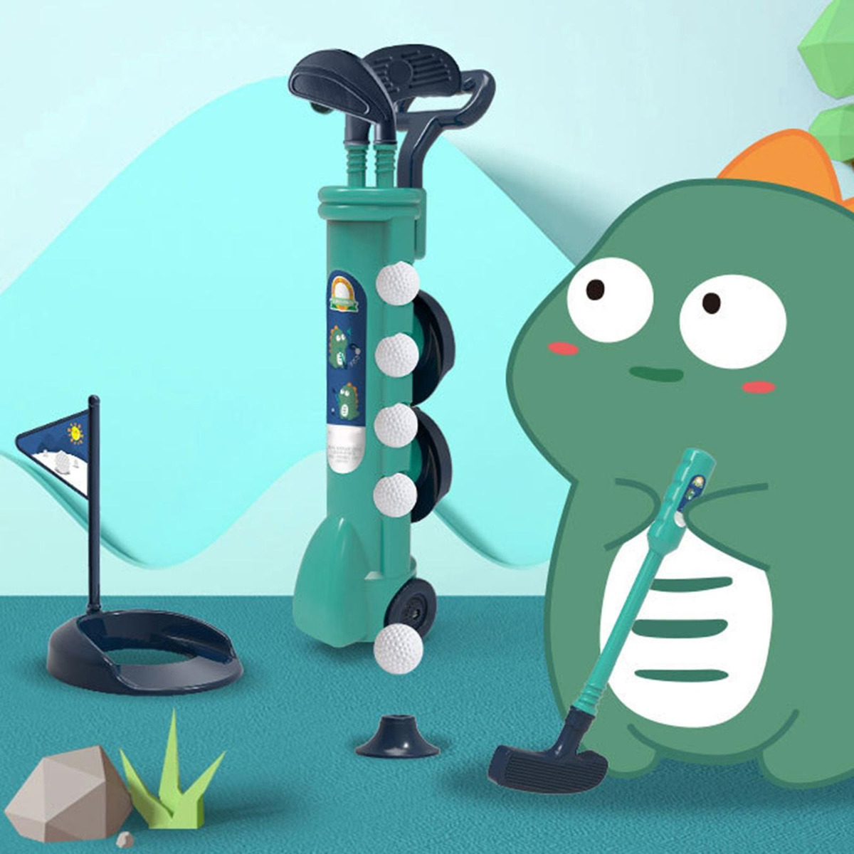 Conjunto De Jogos De Bola De Golfe Para Meninos E Verde - Imagem 12