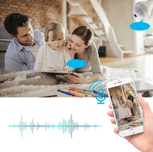 Lâmpada Espiã Câmera Ip 360° Hd Led Wifi Icsee - Imagem 4