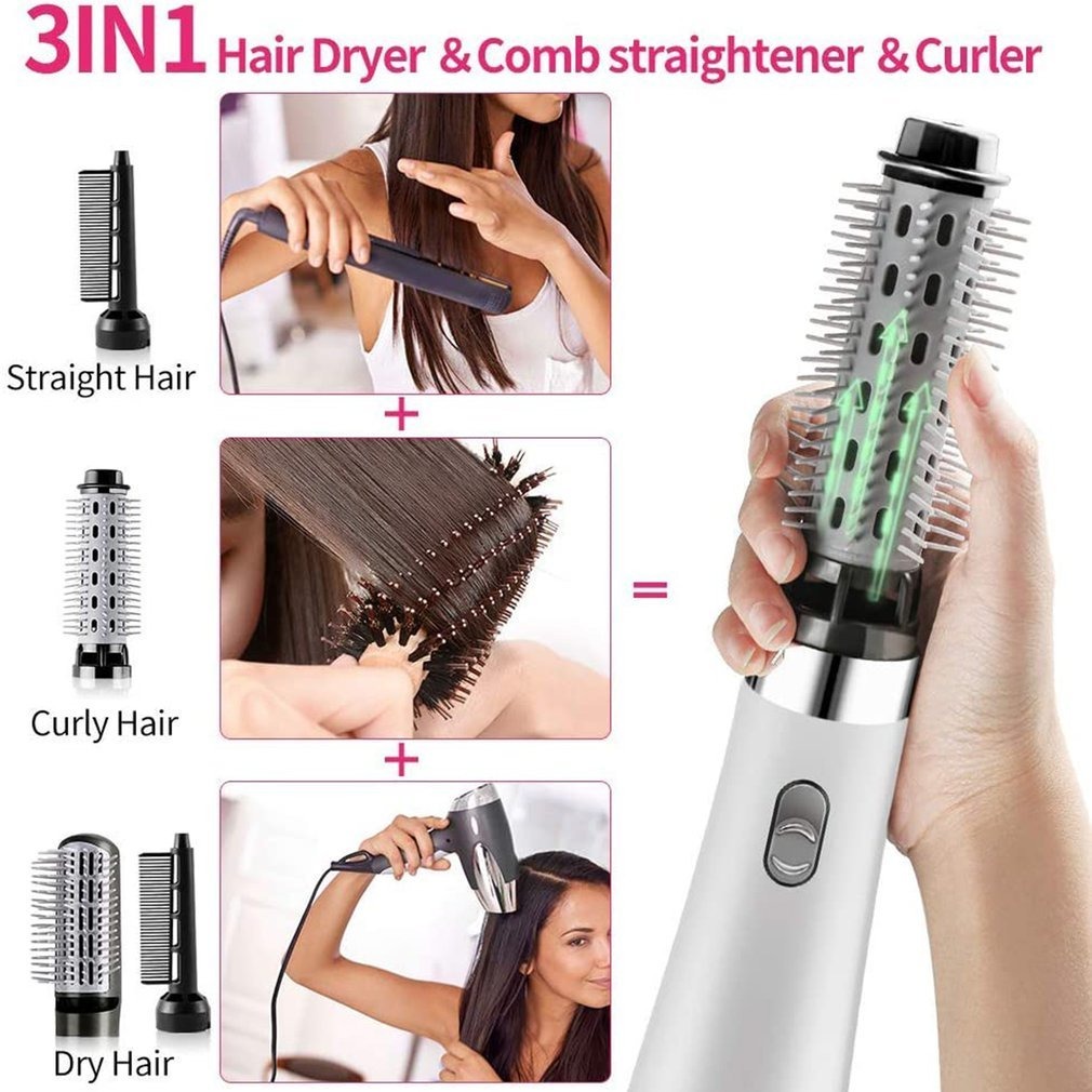3em1 Pente De Ar Quente Secador Pente Cabelo Alisador Ondula - Imagem 16