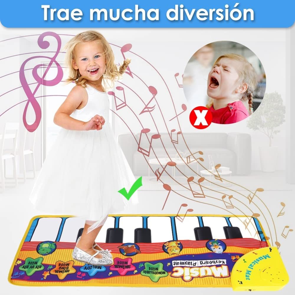 Tapete Instrumento Musical Infantil Tapete Dança Piano 110cm - Imagem 10