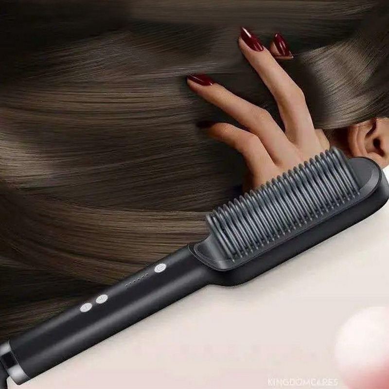 Escova Alisadora De Cabelo Multifuncional Vermelha - Imagem 5