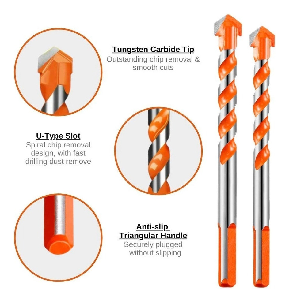 Conjunto De Brocas De Perfuração De Diamante Multi-material - Imagem 4