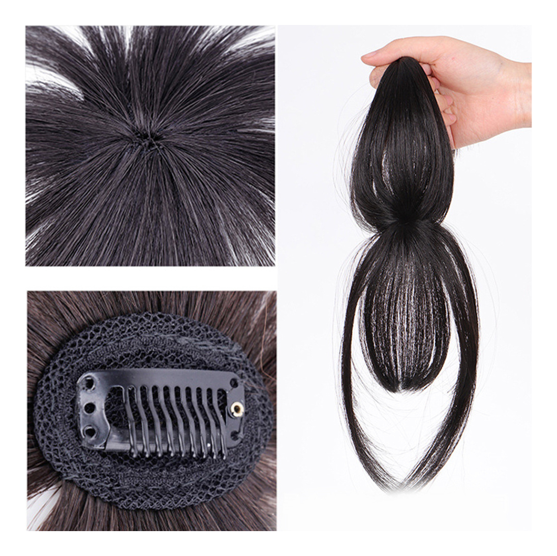 Peça De Peruca, Peça De Cabelo Feminina, Invisível Com Franj - Imagem 4