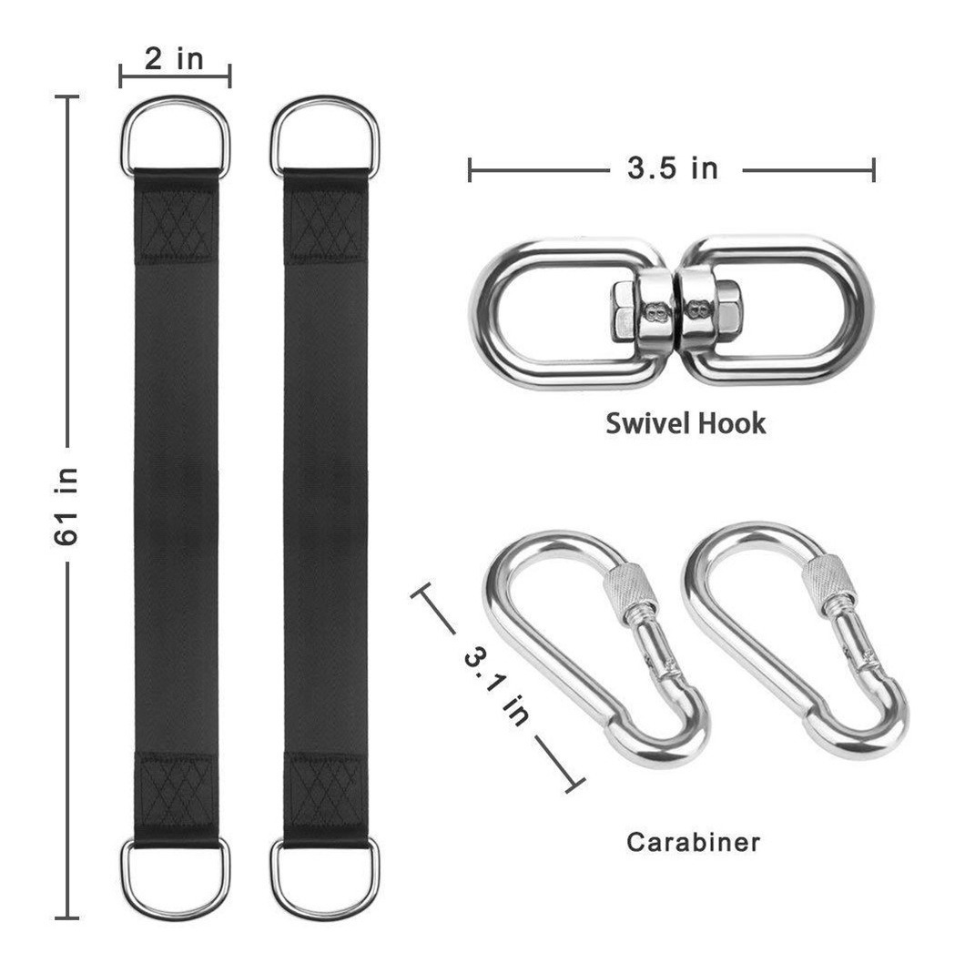 8pcs Árvore Balanço Correias Pendurado Kit Detém 1000kg Com - Imagem 8
