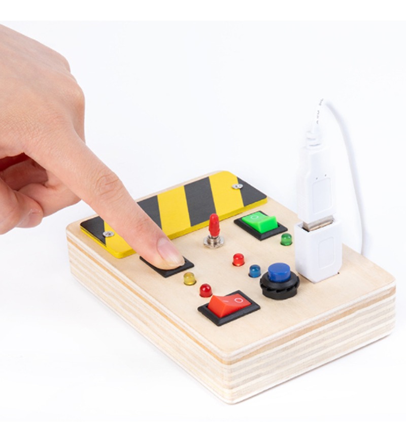 Placa Ocupada Levou Luz E Chave De Fenda Sensory Montessori - Imagem 5