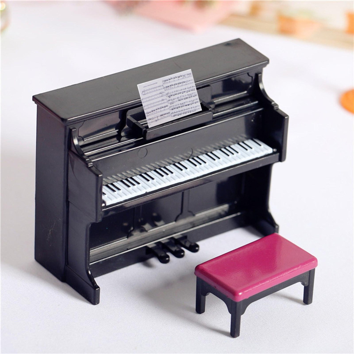 Com Banquinho Para De Brincar De Decoração De Bonecas 1/12 - Imagem 3