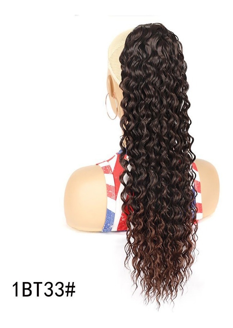 Peruca Cacheada Peruca Fibra Crespa Cabelo Afro 60cm - Imagem 13