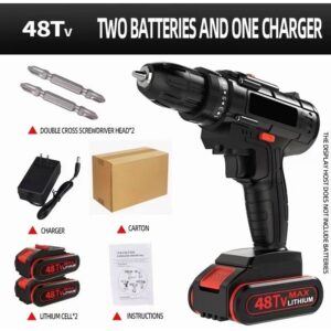 Furadeira Impacto Profissional Furadeiras 48v 2 Baterias