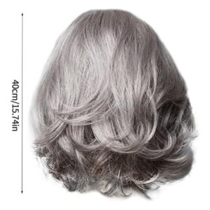 Peruca Feminina Cabelo Sintético Cinza Peruca De Onda De Cab