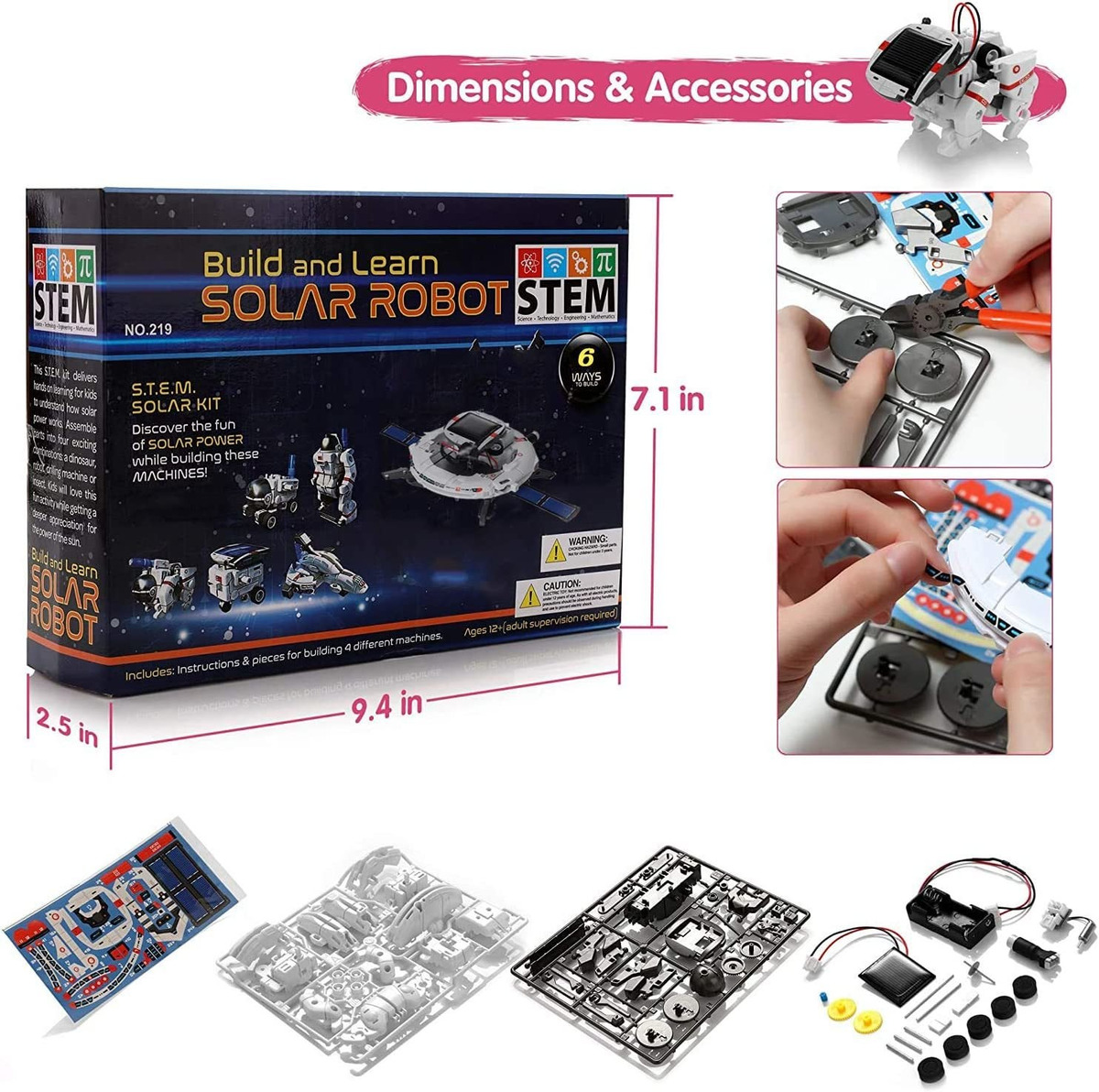 Solar Robot Toys 6 Em 1 Kits De Aprendizagem De Haste Educac - Imagem 7