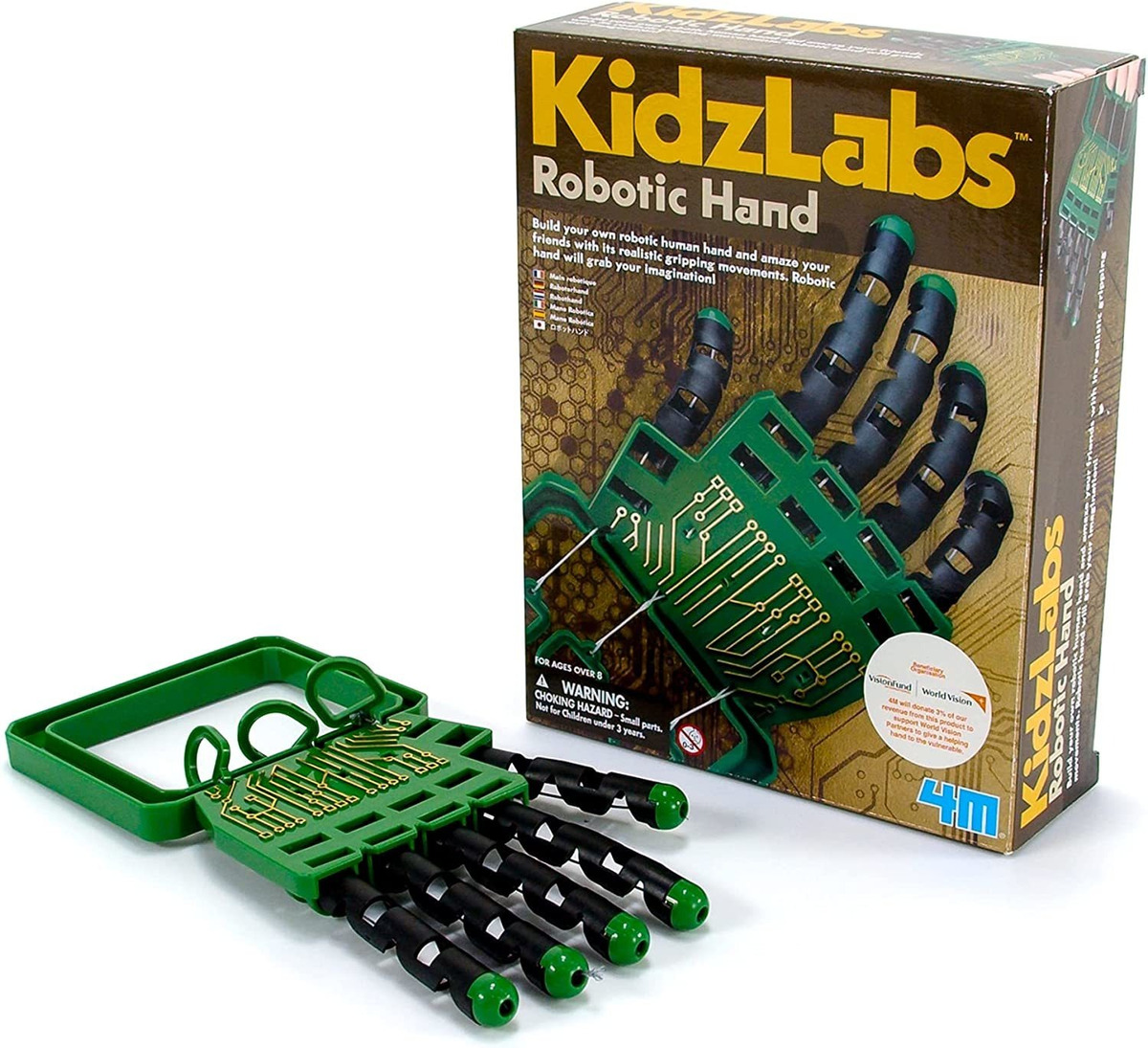 4m Kidzlabs Kit De Mão Robótico Diy Robô Mecânico Ciência - Imagem 2