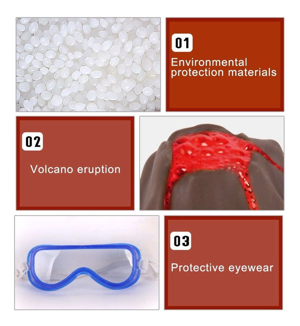 Kit De Vulcão Em Erupção De Construção Diy Brinquedo Educati - Imagem 6