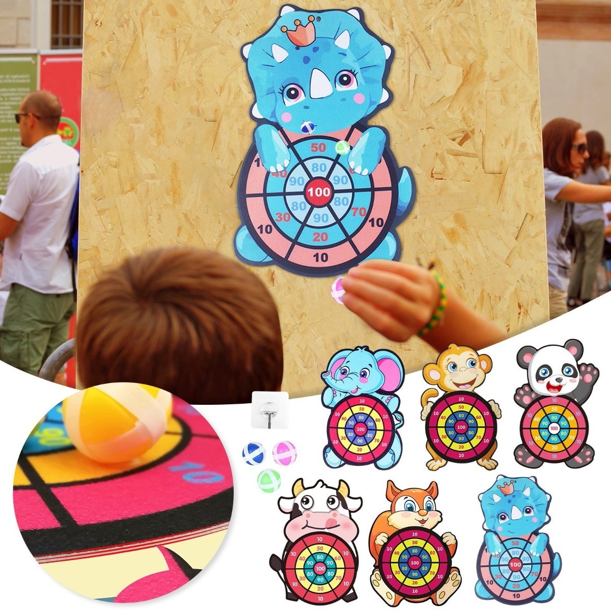 Um Tabuleiro De Dardos Infantil Ao Alvo Sticky Ball Self-adh - Imagem 4