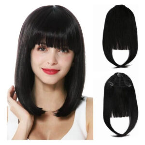 Aplique Tic Tac Franja 100% Cabelo Humano Virgem Liso 2unds