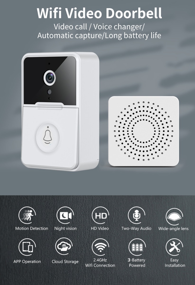 Campainha Com Câmera Wifi S Fio Inteligente Interfone D Áudi - Imagem 8