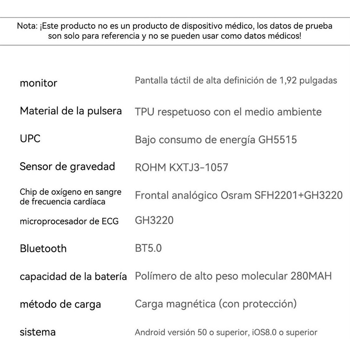 Reloj Inteligente Glucosa En Sangre Frecuencia Cardíaca E500 - Imagem 7