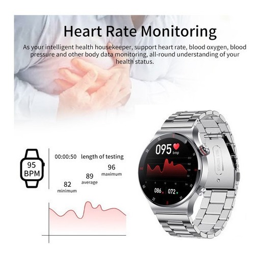 Smartwatch Lige Bluetooth Nfc Men Sport À Prova D'água - Imagem 18