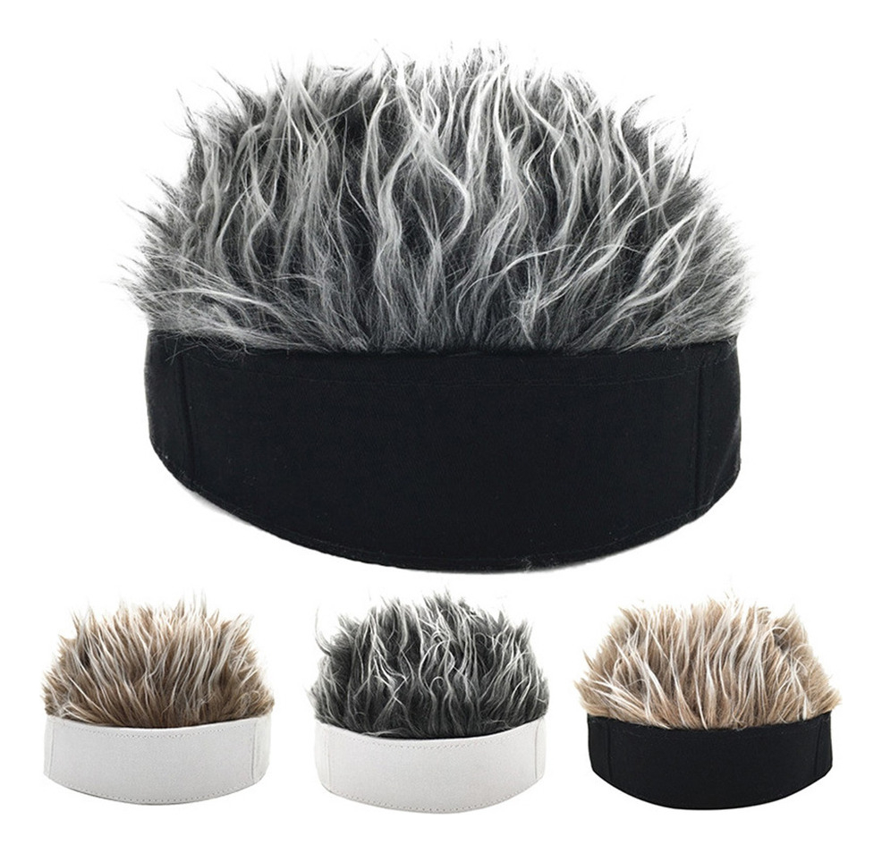 Orfi Men Retro Peruca Curta Faixa De Cabelo Cosplay Chapéu D - Imagem 2