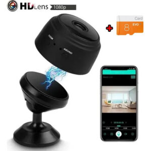 Mini Câmera Espiã Hd Detecta Movimento Micr+cartão Tf De 8 G