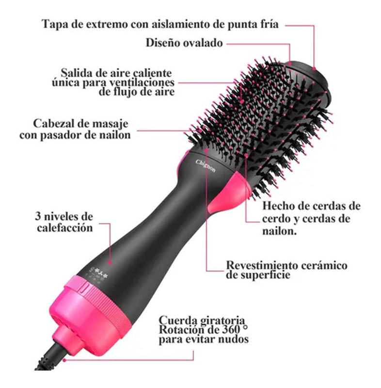 Escova Secadora E Modeladora Cerâmica Soft Escova Alisadora - Imagem 2