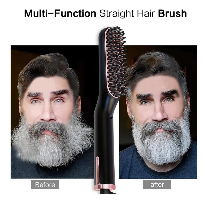 Chapinha Pente Alisador Modelador Barba E Cabelo Masculino - Imagem 2